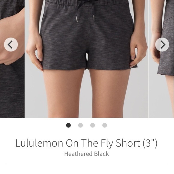 Lululemon on the fly shorts heathered 3” black 6 S no drawstring luxtreme read - Picture 2 of 6